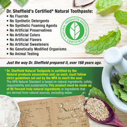 Dr. Sheffield’s Certified Natural Toothpaste – Extra-Whitening (2-Pack) – Fluoride Free