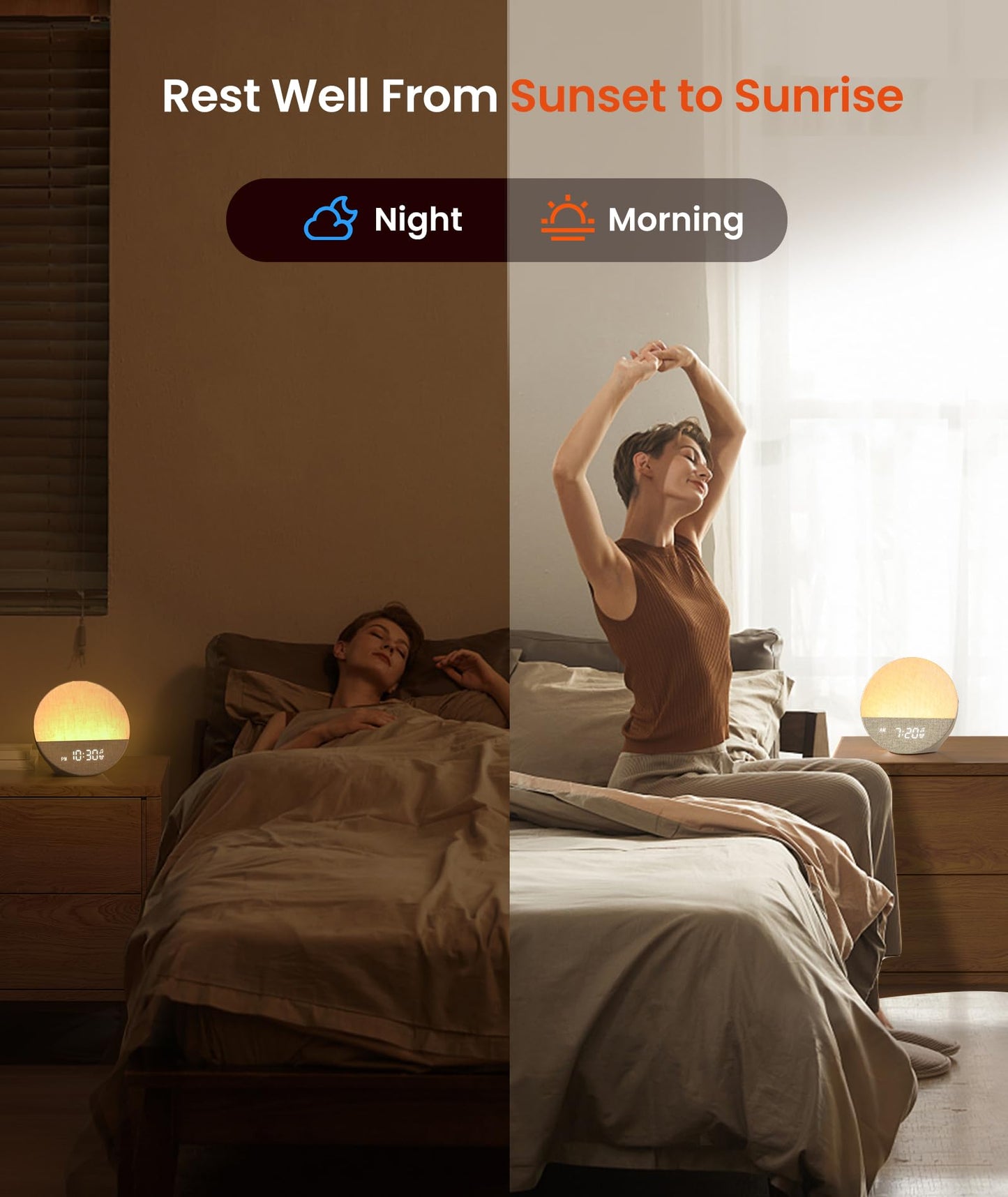 Dreamegg Sunrise 1 – Khaki Sunrise Alarm Clock & Sleep Sound Machine