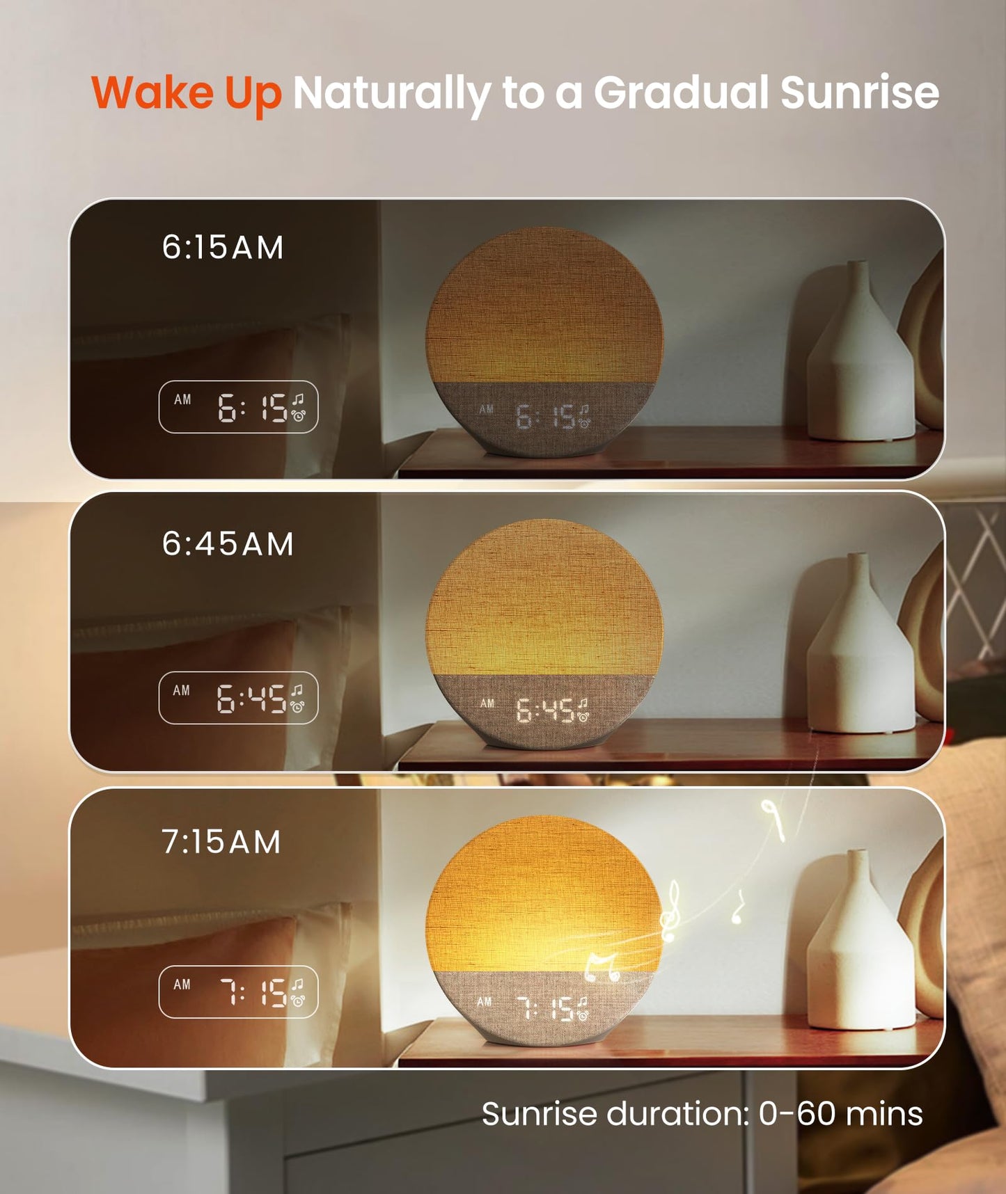 Dreamegg Sunrise 1 – Sunrise Alarm Clock, Sleep Sound Machine & Dimmable Night Light