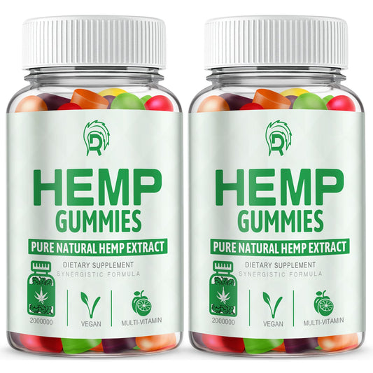 (2 Pack) Hemp Gummies for Pain Sleep Relax Anxiety - 100% Natural Infused with Organic Hemp Oil Bear Candy for Adults CY116