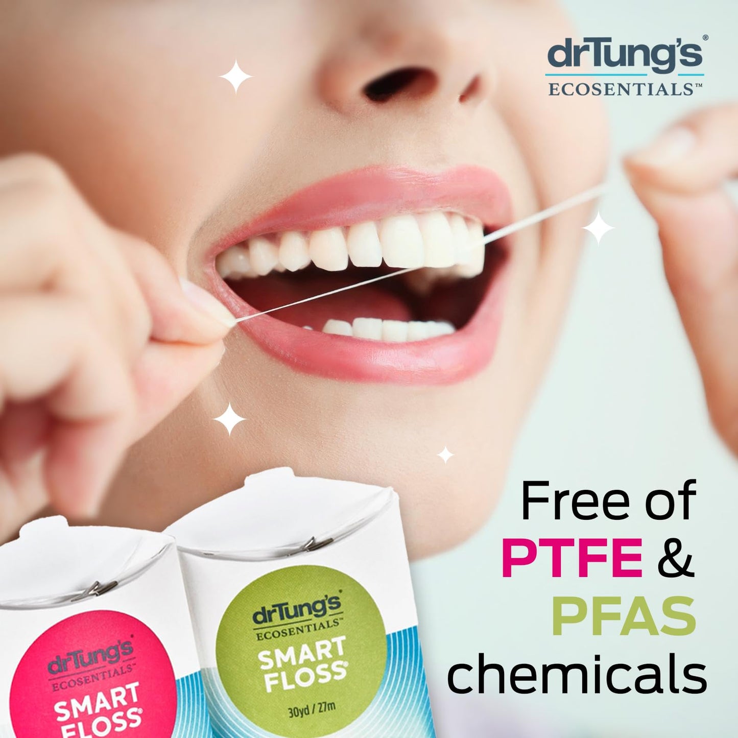 DrTung's Smart Floss – Natural Expanding Floss, Cardamom Flavor, BPA/PTFE/PFAS Free (Pack of 2)