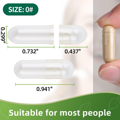 EaccoViigr Size 0 Gelatin Empty Capsules – 100 Count, Clear & Fillable