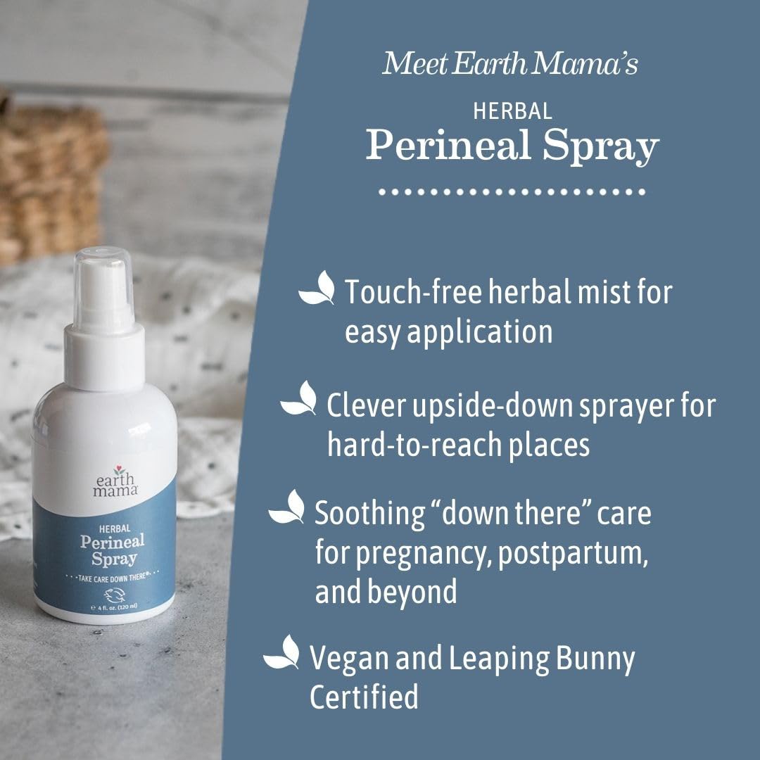 Earth Mama Herbal Perineal Spray – Pregnancy & Postpartum Cooling with Witch Hazel