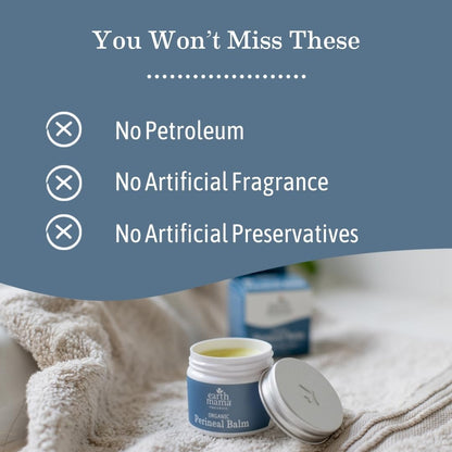 Earth Mama Organic Perineal Balm | Cooling Herbal Salve for Pregnancy & Postpartum, No Benzocaine or Butane, 2 oz (3-Pack)