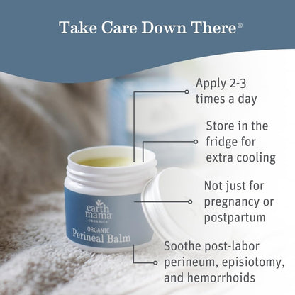 Earth Mama Organic Perineal Balm | Cooling Herbal Salve for Pregnancy & Postpartum, No Benzocaine or Butane, 2 oz (3-Pack)