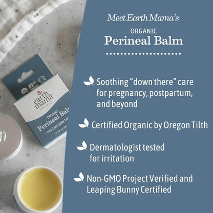 Earth Mama Organic Perineal Balm | Cooling Herbal Salve for Pregnancy & Postpartum, No Benzocaine or Butane, 2 oz (3-Pack)