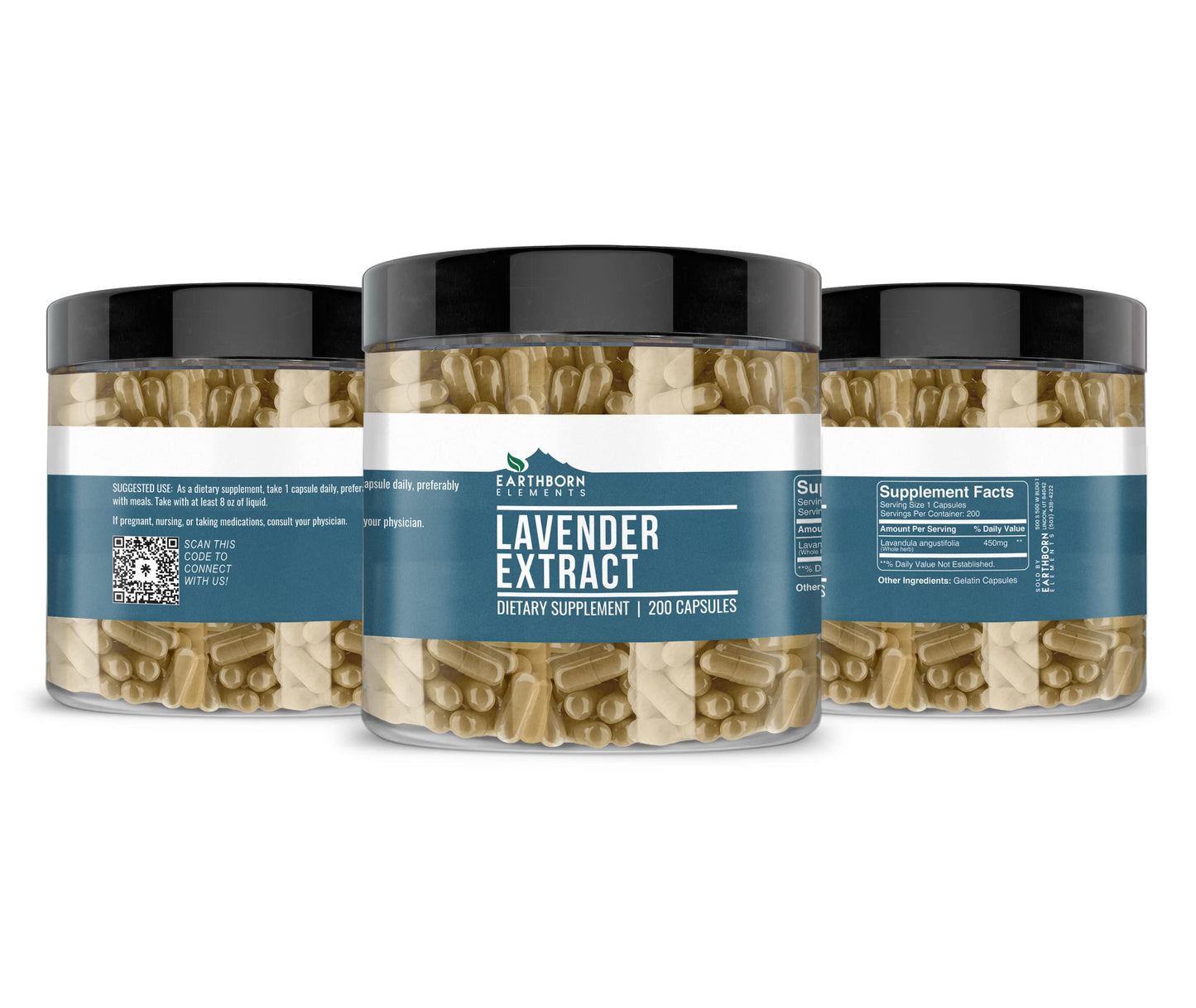 Earthborn Elements Lavender Extract Capsules – Pure & Undiluted, 200 Day Supply