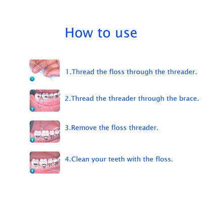 EasyHonor Dental Floss Threaders for Braces, Bridges & Implants | 210 Count (Pack of 6)