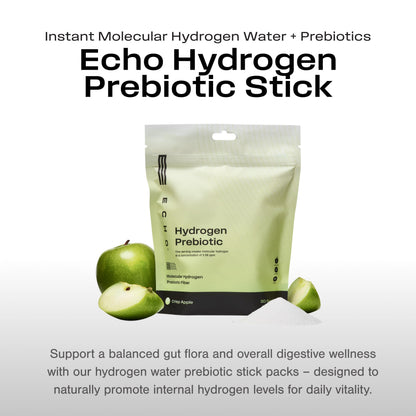 Echo Hydrogen Prebiotic Drink Mix – Digestive Health & On-The-Go Hydration – Crisp Apple (30 Count)