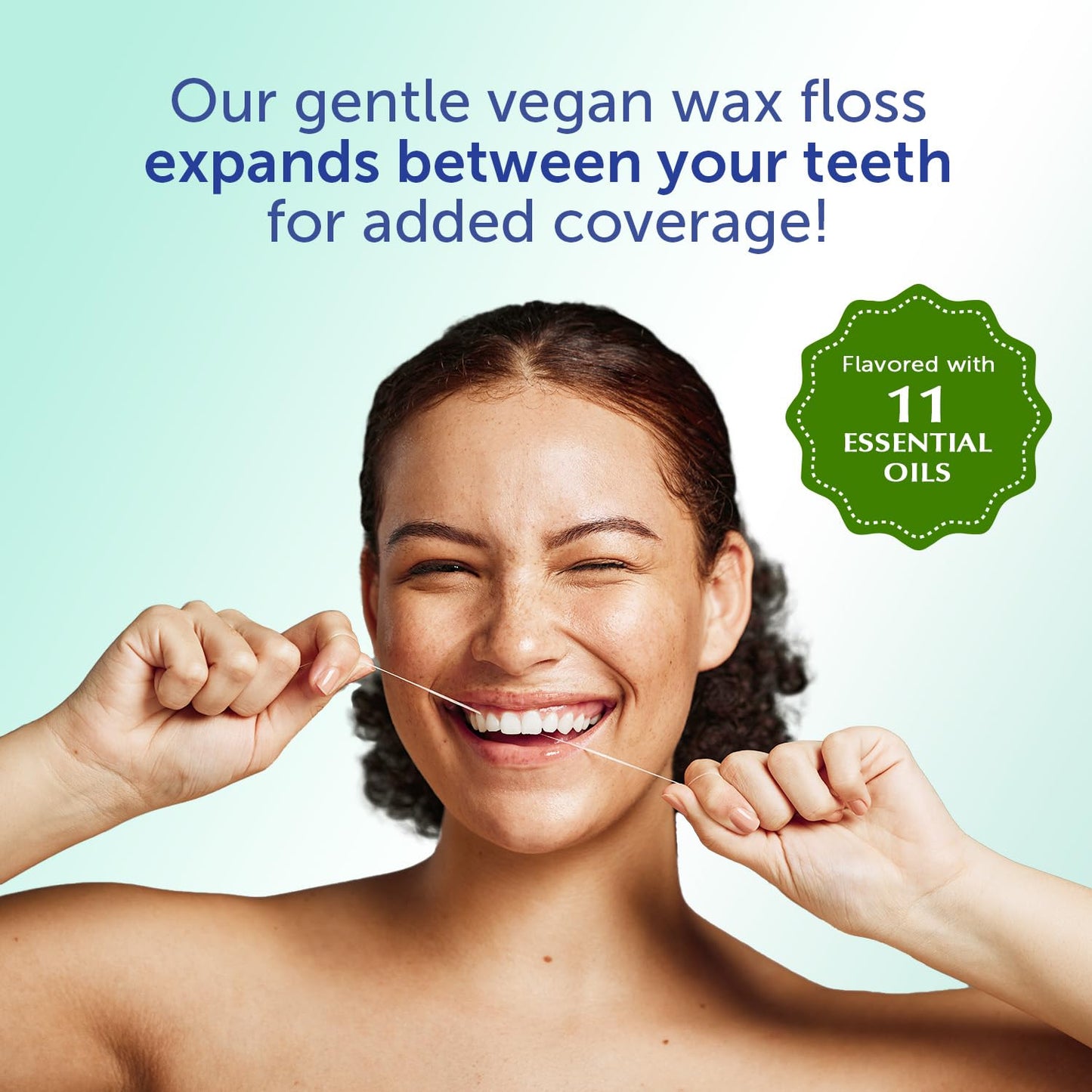 Eco-Dent GentleFloss Waxed Mint Dental Floss – Vegan Wax, 100 Yds x6
