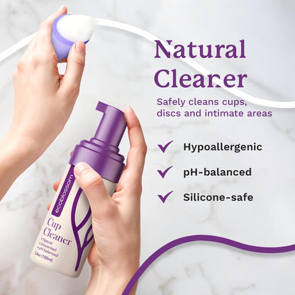 EcoBlossom Menstrual Cup Cleaner – Unscented Foaming Sterilizer for Silicone Cups (5 oz)