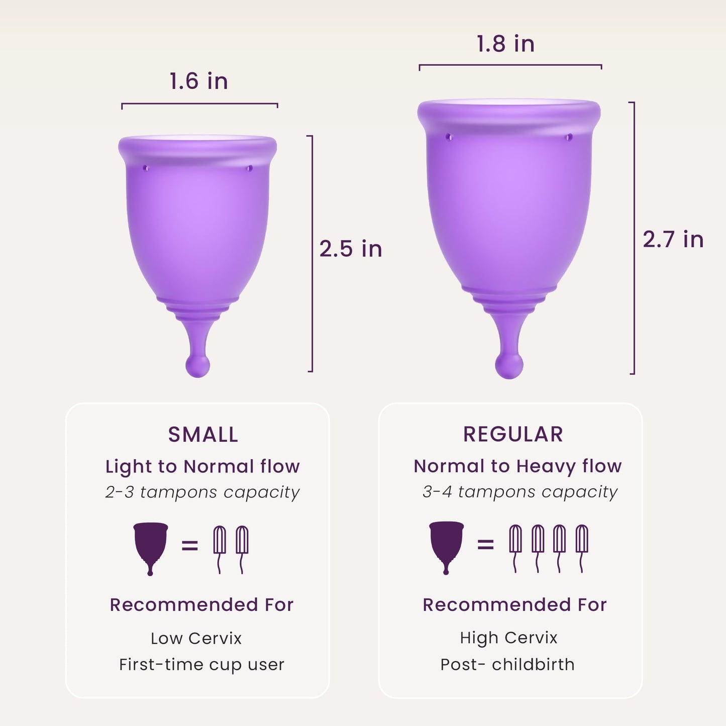 EcoBlossom Reusable Menstrual Cup & Case – Medical-Grade Silicone, 12-Hour Leak-Proof Comfort (Small Pack of 2)