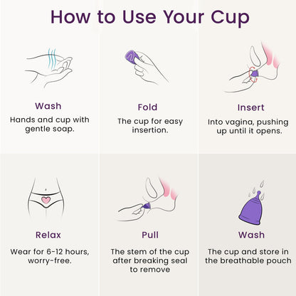 EcoBlossom Reusable Menstrual Cup Set | Medical-Grade Silicone, 2 Small Cups, 12-Hour Leak-Proof Comfort