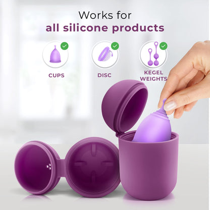 EcoBlossom Reusable Menstrual Cup & Case | Medical-Grade Silicone, 12-Hour Comfort (Pack of 2, Small/Large)