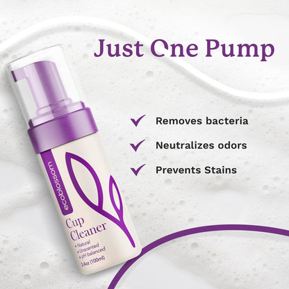 EcoBlossom Menstrual Cup Cleaner – Unscented Foaming Sterilizer for Silicone Cups (5 oz)