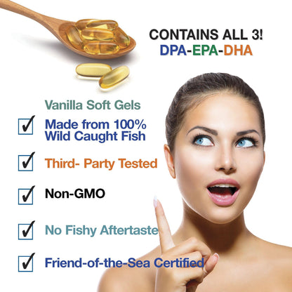 ecostream Naturals Wild Caught Omega-3 Fish Oil 2,900 mg – DPA, EPA & DHA | Enteric-Coated