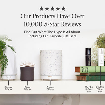 Edens Garden Pearl Essential Oil Diffuser – Ultrasonic Diffuser with Timer, Auto-Off, and Night Light (White, 130 ml)