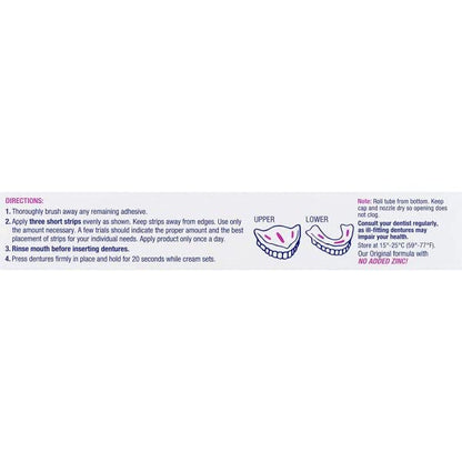 Effergrip Denture Adhesive Cream – Extra Strong Holding Power, Zinc-Free, 2.5 oz (Pack of 3)