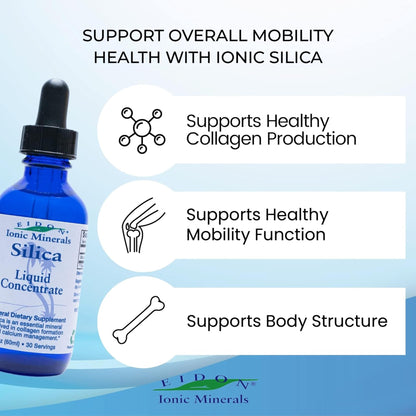 Eidon Liquid Silica Mineral Concentrate – Silica Supplement for Hair, Skin & Nails – Collagen Support | 2 oz