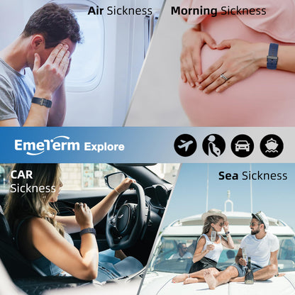 EmeTerm Explore FDA-Cleared Anti-Nausea Wristband – Drug-Free Motion Sickness Relief (2 Pack)