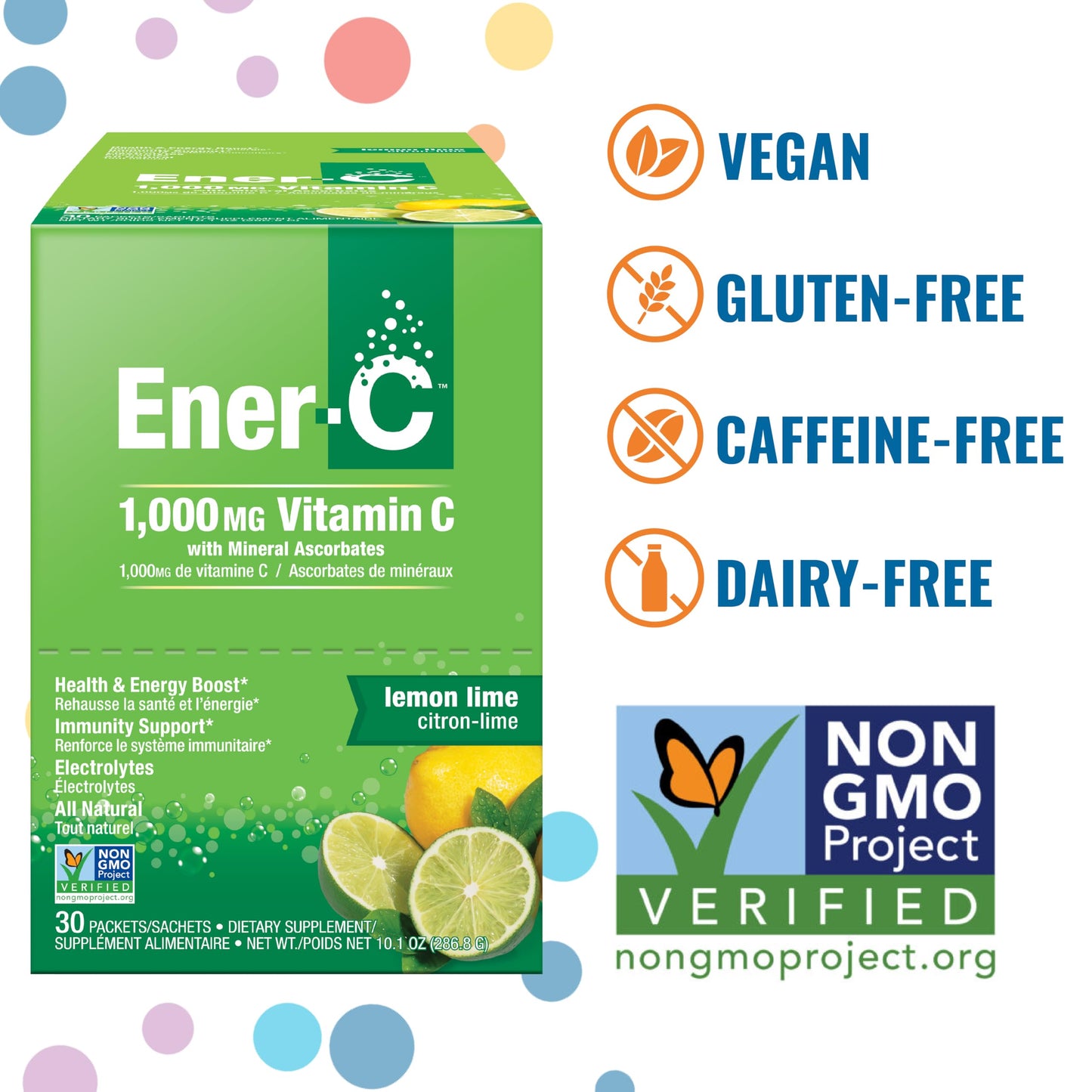 Ener-C Multivitamin Drink Mix – Lemon Lime (30 Count) | Hydration & Immune Support