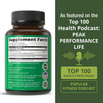 Tongkat Ali + Fadogia Agrestis 2-in-1 T Supplement for Men - Ultra High Strength