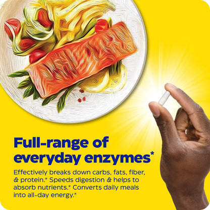 Enzymedica Digest, Full-Range, Everyday Digestive Enzymes, Offers Fast-Acting Gas & Bloating Relief, 90 Count