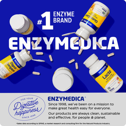 Enzymedica GlutenEase — Fast-Acting Digestive Enzymes for Gluten & Casein, 120 Capsules