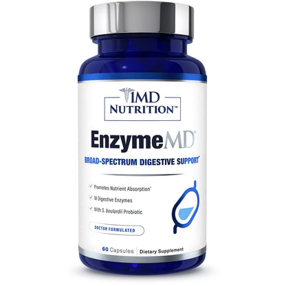1MD Nutrition EnzymeMD – Doctor-Formulated Digestive Enzymes with 18 Plant-Based Enzymes, 120 Capsules (2-Pack)