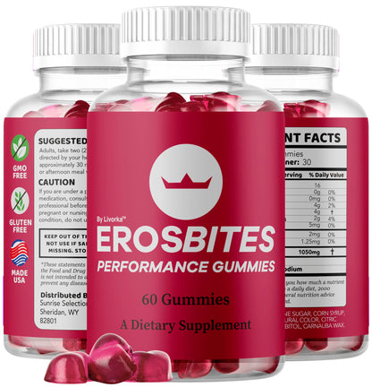 Eros Bites Gummies – Original Premium All-Natural Formula, 60 Gummies