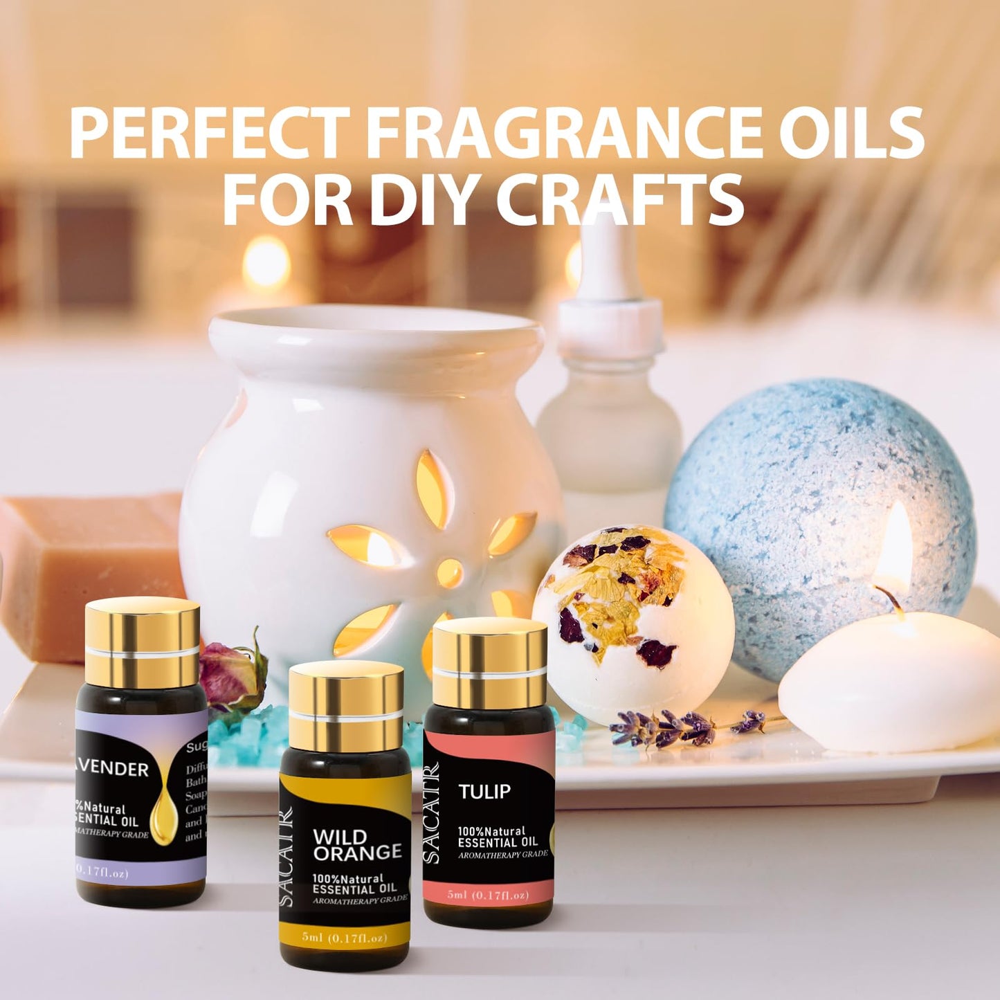 Essential Oil Set 25x5ml – Natural Oils Gift Set for Diffuser & DIY