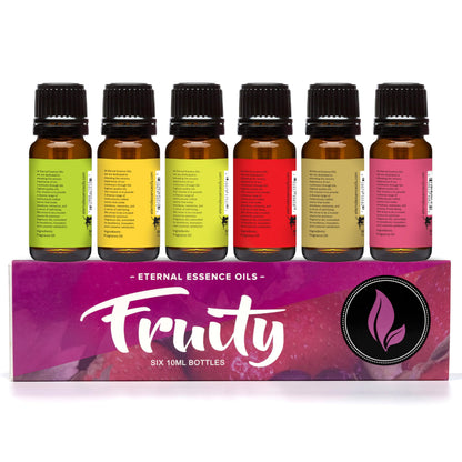Eternal Essence Oils Fruity Set of 6 – Apple, Mango Madness, Honeydew Melon, Strawberry, Pear & Grapefruit (10ml)