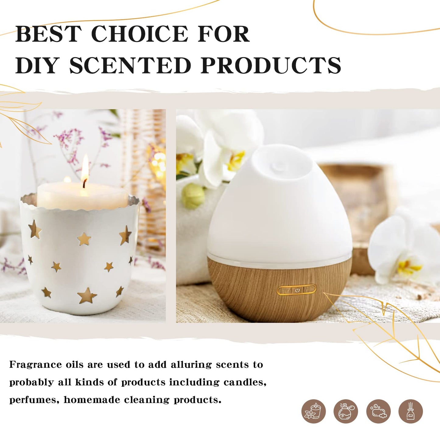 EUQEE Baby Powder Fragrance Oil 60ml with Glass Dropper – Premium Fragrance for Aromatherapy, Candles & DIY Bath Bombs (2.02 Fl oz)