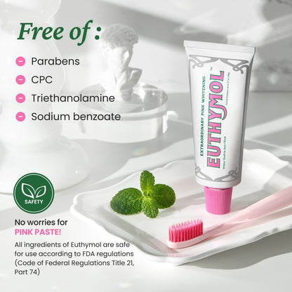 EUTHYMOL Whitening Toothpaste Pack of 5 – Stain Removal in 2 Weeks, Fresh Breath & Cavity Protection