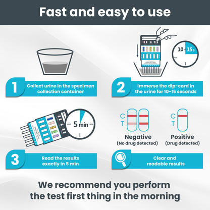 Exploro 5-Panel Drug Test Kit – At-Home Urine Test for THC, Cocaine, Opiates, Amphetamines & Benzodiazepines
