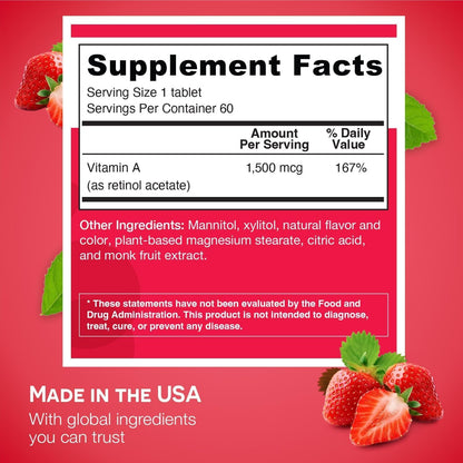 EZ Melts Dissolvable Vitamin A 5000 IU – Sugar-Free, Vegan, 2-Month Supply (2 Pack)