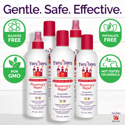 Fairy Tales Rosemary Repel Daily Kids Conditioning Spray REFILL – 32 oz x 2, Gentle Detangling & Kid-Approved Scent