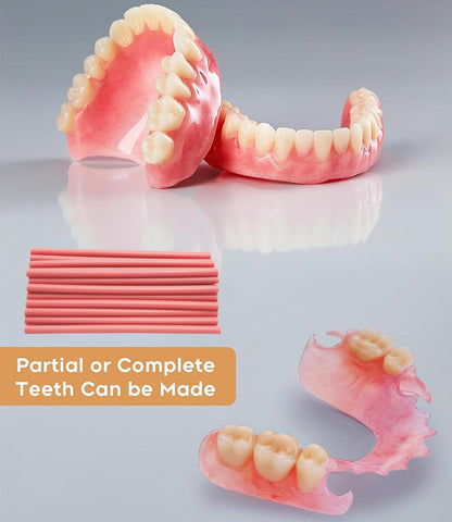 Fake Teeth Gum Material for Temporary Dentures - DIY Tooth Fix Kit (Light Pink)