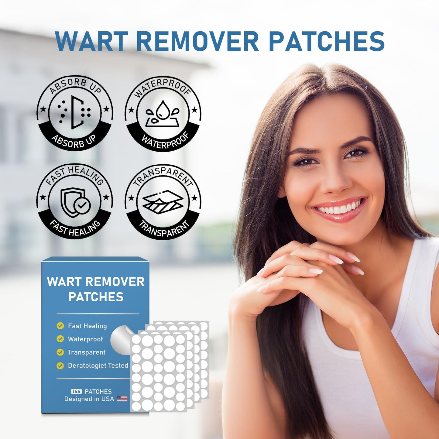 FEDOLOY Wart Remover Patches – Waterproof Hydrocolloid Skin Care Stickers for All Skin Types