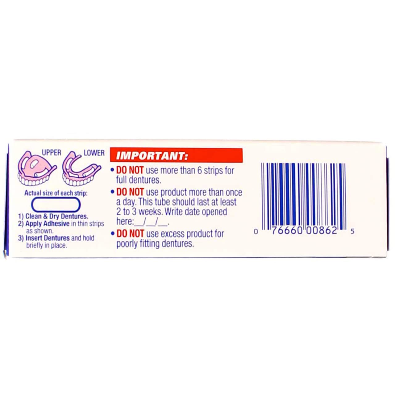 Fixodent Denture Adhesive Cream Original Multi 0.75 oz Pack of 4