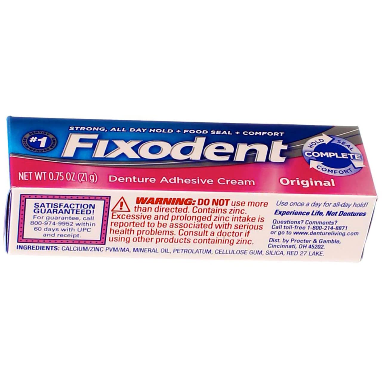 Fixodent Denture Adhesives Cream Original 0.75 oz – Pack of 6