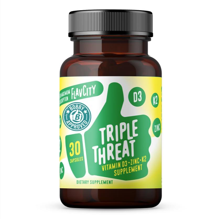 FlavCity Vitamin D3, K2 & Zinc – Immune Support, Bone & Skin Health (30 Capsules)