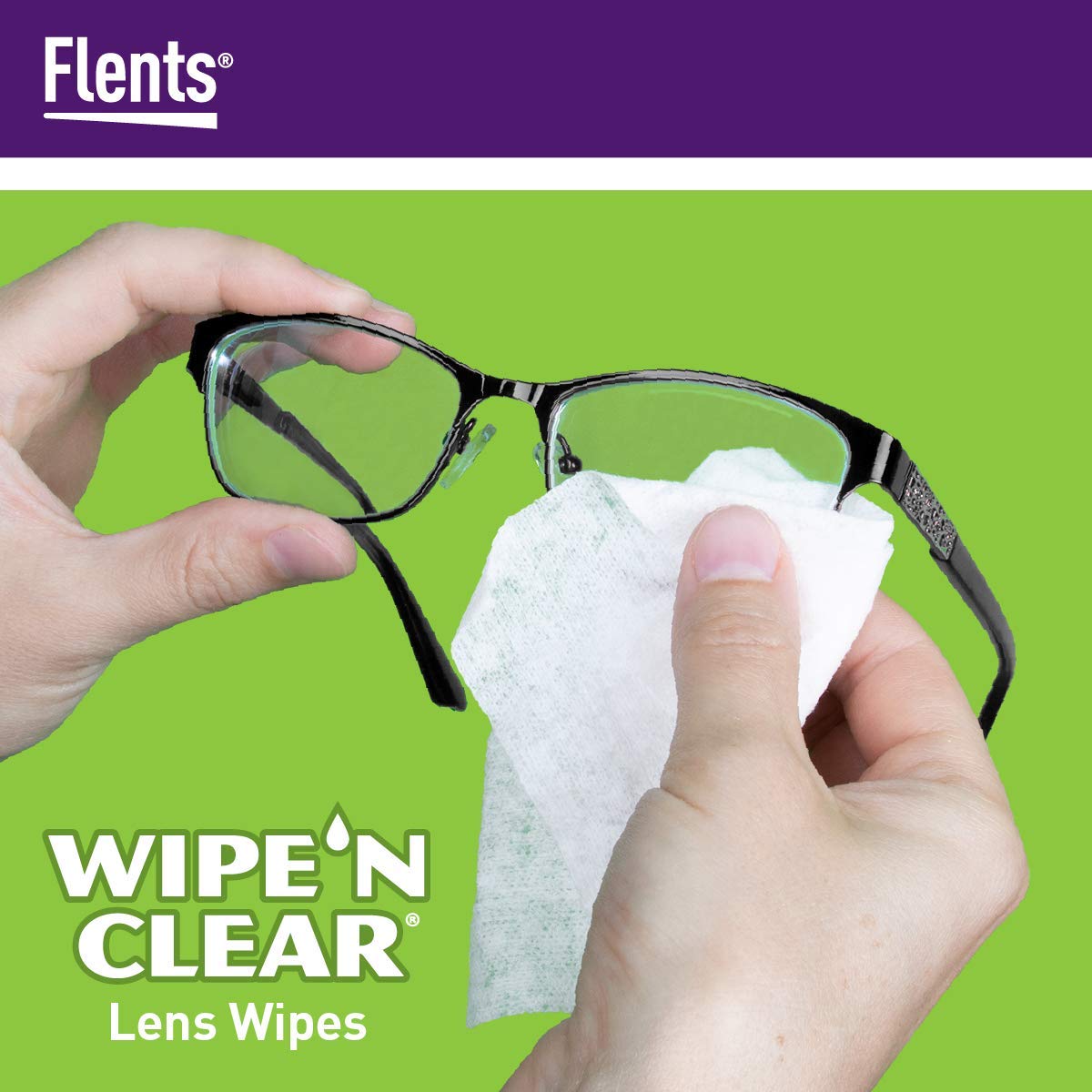 Flents Lens Wipes – 150 Count, Pre-Moistened, Streak-Free, Made in USA