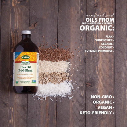 Flora - Udo's Choice, Omega 369 Oil Blend, High Lignan, 8.5 Fl Oz