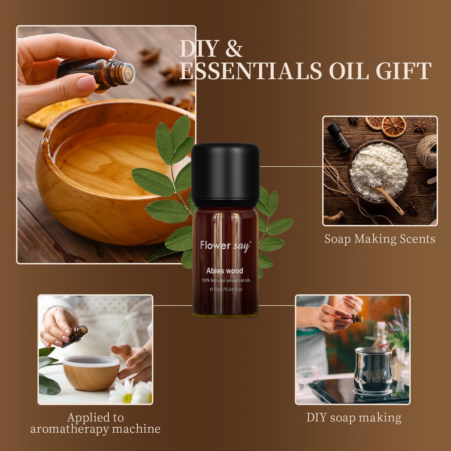 FLOWERSAY Balsam Fir Essential Oil 0.34oz – 100% Pure Therapeutic Grade