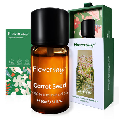 FLOWERSAY Carrot Seed Essential Oil 0.34oz | 100% Pure & Therapeutic Grade