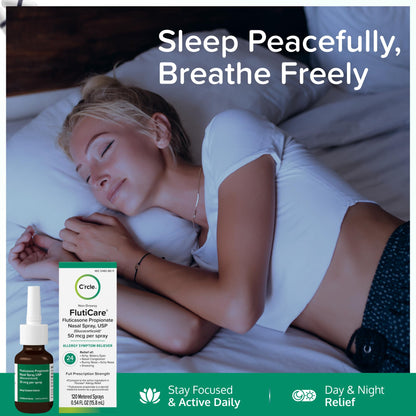 FlutiCare Fluticasone Nasal Spray – 24-Hour Non-Drowsy Allergy Relief, 50 mcg, 3 Month Supply