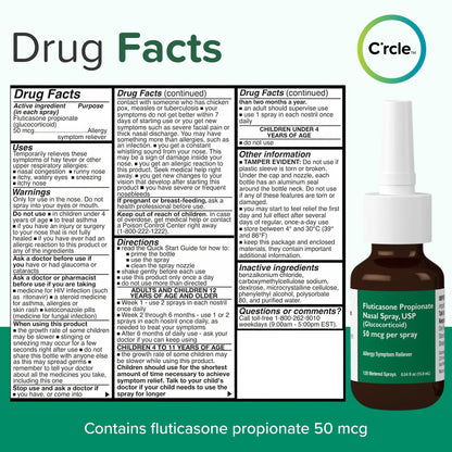 FlutiCare Fluticasone Nasal Spray – 24-Hour Non-Drowsy Allergy Relief, 50 mcg, 3 Month Supply