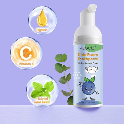 Foam Toothpaste Kids with Fruit Flavor – Low Fluoride, Gluten-Free