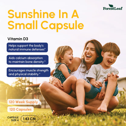 ForestLeaf Vitamin D3 50,000 IU – Weekly High Potency D3 (2-Year Supply)
